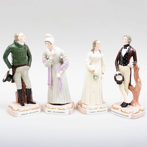 Group of Four Ridgway & Roby Porcelain Figures of the Nickelby Family