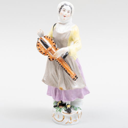 Samson Porcelain Figure of a Female Musician