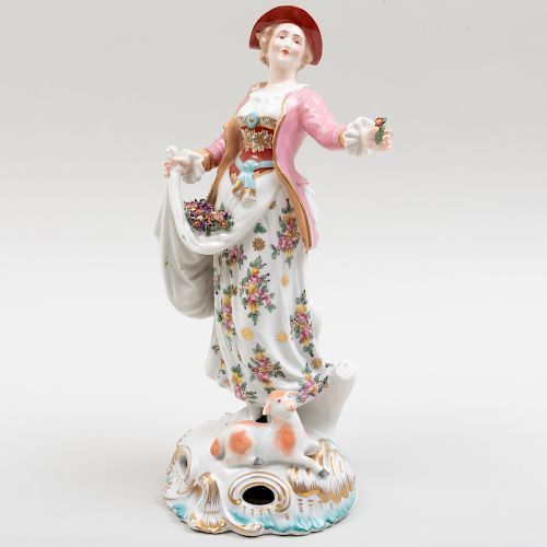 French Porcelain Figure of a Shepherdess