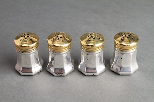Cartier Sterling Silver Salt Casters, Cased Set 4