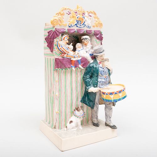 Charles Vyse Chelsea Pottery 'Punch and Judy'