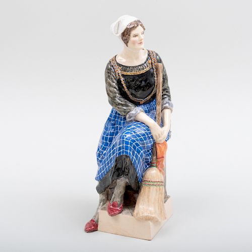 Dulwich Pottery Figure of a Peasant Woman