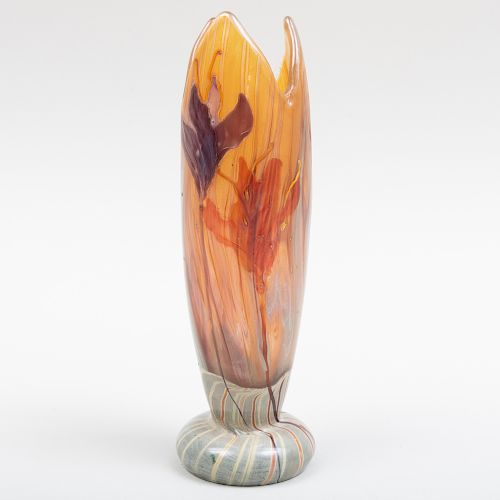 Gallé Etched and Internally Decorated Bud Vase