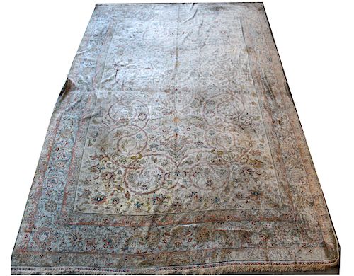 Signed Persian Garden Silk Carpet 11 ' 6" x 16' 10"