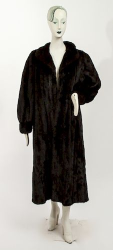 Ladies' Vintage Long Black Mink Fur Coat
