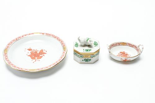 Herend Hand Painted Porcelain Table Items, 3