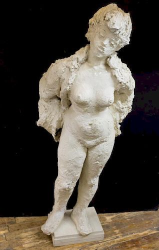 Modern Female Nude Large Sculpture Gesso Composite