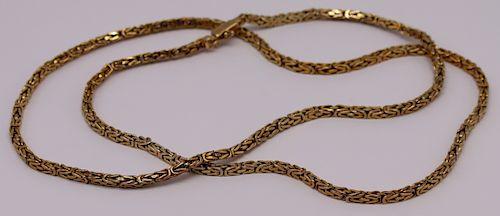 JEWELRY. Tiffany & Co. 14kt Gold Byzantine Chain