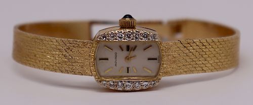 JEWELRY. Ladies Vintage 14kt Gold Movado Watch.