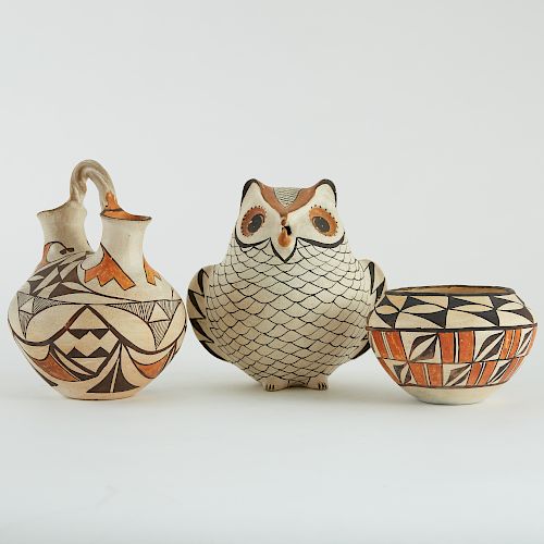 Group of 3 Acoma Pueblo Pottery Pieces