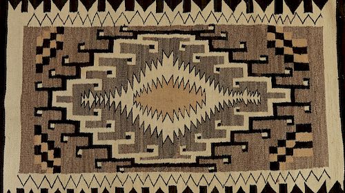 Navajo Weaving Blanket / Rug Two Grey Hills 