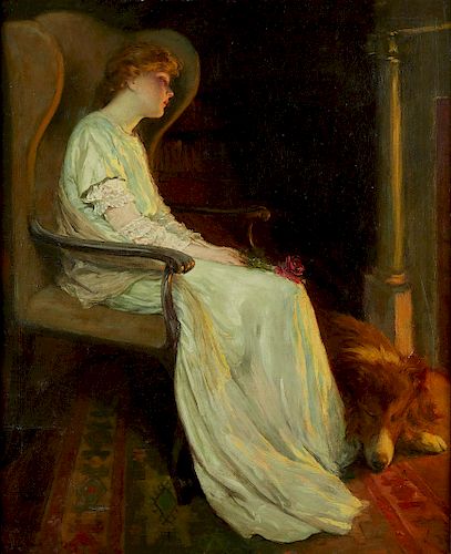 Warren Davis "Seated Woman" Oil on Canvas