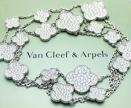 Van Cleef & Arpel 18K Diamond A=Magic Alhambra Necklace