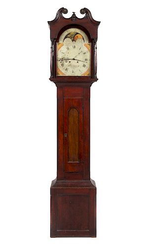 A Chippendale Mahogany Tall Case Clock