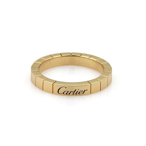 Cartier Lanieres 18k Yellow Gold 3mm Wide Band Ring Size 53-US 6.5 