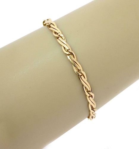 Bulgari 18k Gold 4.5mm Wide Fancy Link Link Bracelet