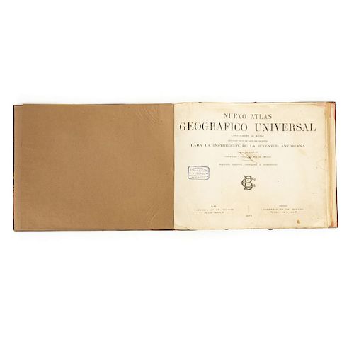 LOTE DE LIBRO: Nuevo Atlas Geográfico Universal. Bouret, Ch. París - México: Librería de Ch. Bouret, 1879.
