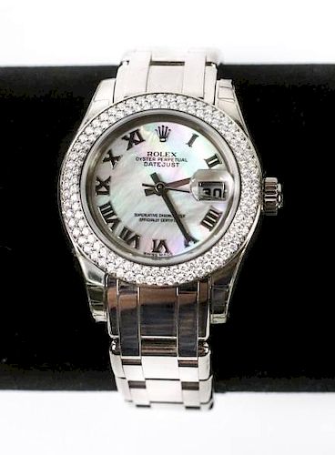 Rolex 18k White Gold & Diamond "Masterpiece" Watch