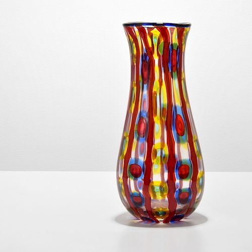 Large Anzolo Fuga "Transennati" Vase, Murano