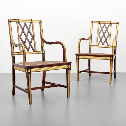 Pair of Neo-Classical Chairs, Gilt Details