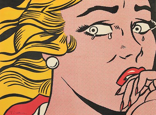 Roy Lichtenstein "Crying Girl" Mailer, Signed