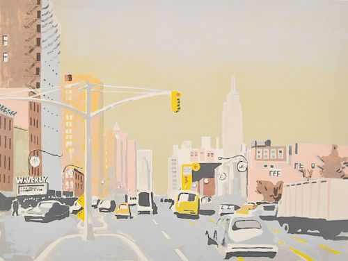 Fairfield Porter "Sixth Avenue II" Lithograph, Signed Edition