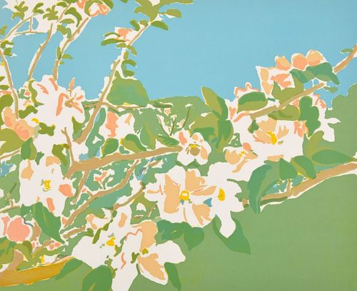 Fairfield Porter "Apple Blossoms I" Lithograph, Signed Edition