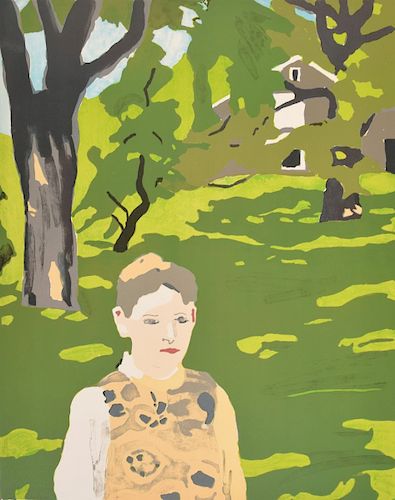 Fairfield Porter "Girl in the Woods" Lithograph, Signed Edition