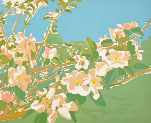 Fairfield Porter "Apple Blossoms III" Lithograph, Signed Edition