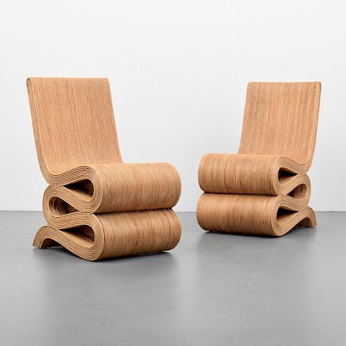 Pair of "Wiggle" Chairs, Manner of Frank Gehry