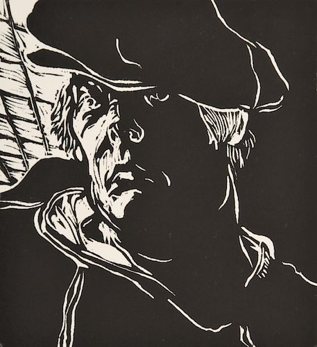 Jack Beal "Self Portrait" Woodcut, Signed Edition