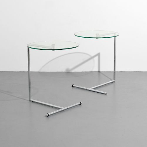 Pair of Chrome & Glass Side Tables
