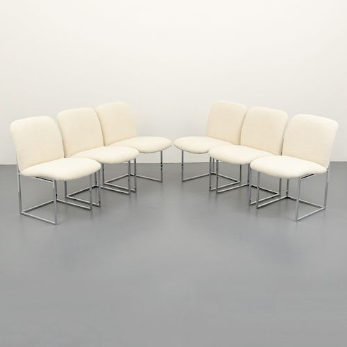 Milo Baughman "Scoop" Dining Chairs, Set of 6