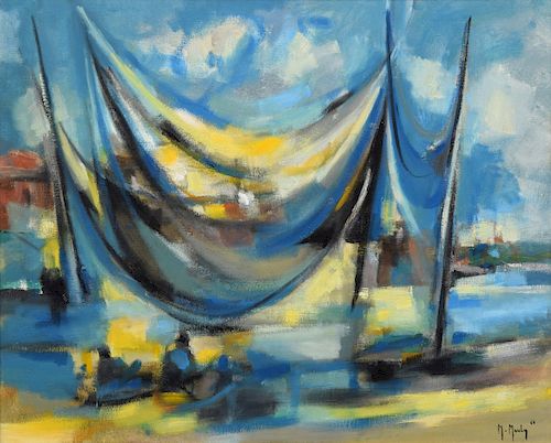 Marcel Mouly Abstract Nautical Painting