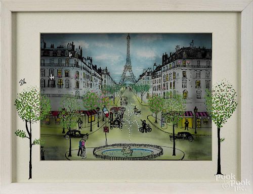 Jean Pierre Weill (American/French 1954-), vitreograph of Paris, signed and numbered 63/250