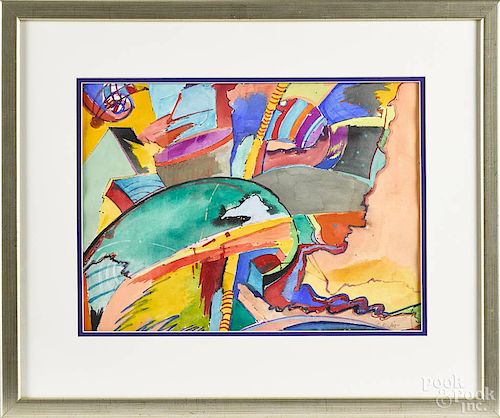 Patrick Walshe (American 1952-), watercolor abstract, signed P. Wal 98 lower right, 12'' x 15 1/2''.