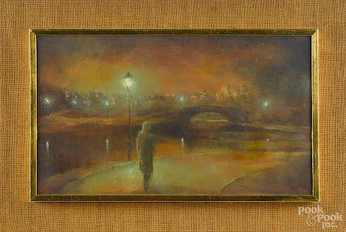 Emilie Des Atlee (American 1915-2013), oil on canvas, titled Central Park, signed lower right