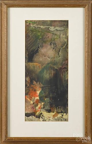 Marie Wilner (American 1910-), oil on paper impressionist landscape, titled Mountain Road, signed