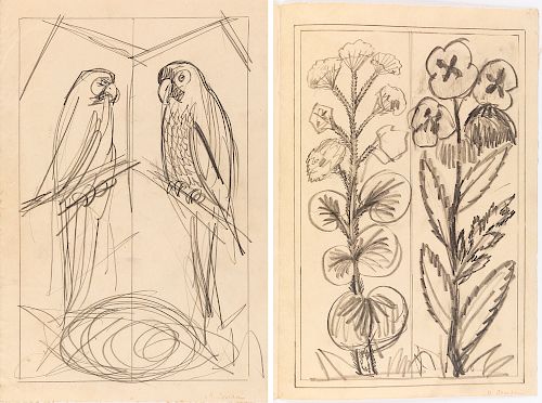 A PAIR OF SKETCHES BY MARTIROS SARYAN (ARMENIAN 1880-1972) FOR URAL THEATRE STAGE CURTAIN DESIGN, 1919