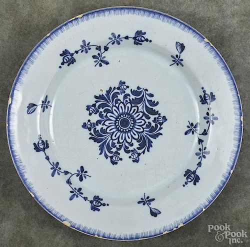 Delft blue and white plate, 18th/19th c., 9'' dia.