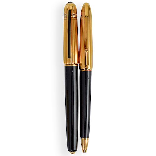 (2 Pc) Cartier 18k Plated "Pasha" Pens