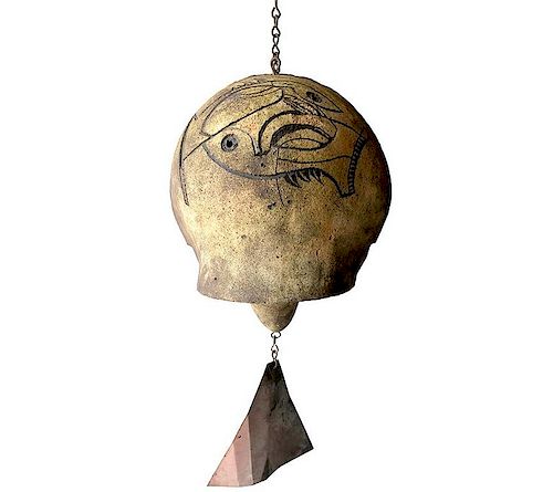 Paolo Soleri Cosanti Ceramic Abstract Decoration Wind Chime Bell