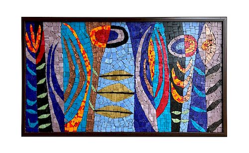 Evelyn Jerome Ackerman Garden Glass Mosaic Tile Wall Panel Hanging