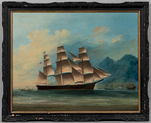 Ye Chung (China, act. Mid-19th Century)  Portrait of the Clipper Ship Sancho Panza   off Hong Kong