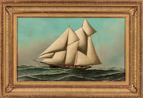 American School, Late 19th Century  Portrait of a Yacht