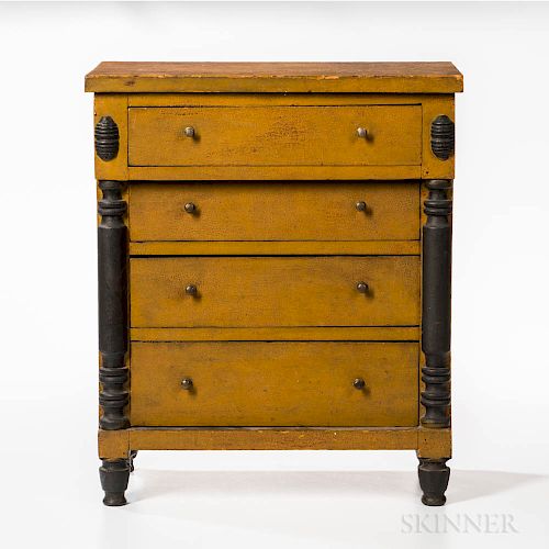 Yellow-painted Child's Chest of Drawers