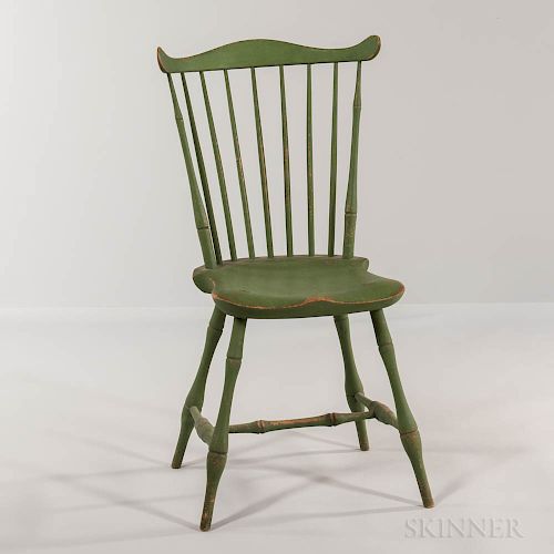 Lime Green-painted Windsor Fan-back Side Chair