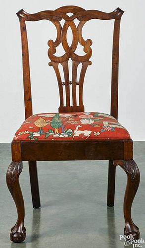Chippendale mahogany dining chair constructed from period and non-period elements.