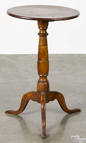 Stained maple candlestand, 19th c., 25'' h., 16'' w.
