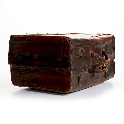 19TH CENTURY HARD SOLE LEATHER BRIEFCASE